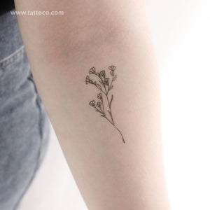 Fine Line Gypsophila Temporary Tattoo - Set of 3