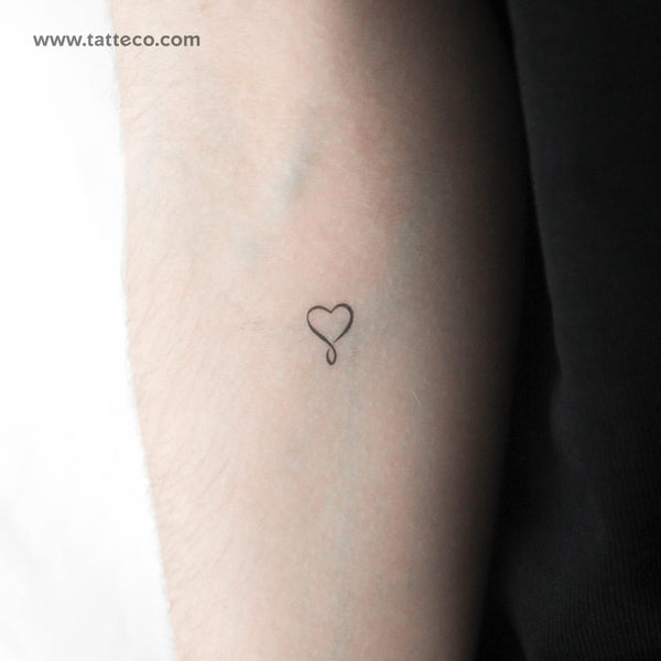 Tiny Heart Infinity Temporary Tattoo - Set of 3