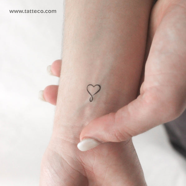 Tiny Heart Infinity Temporary Tattoo - Set of 3