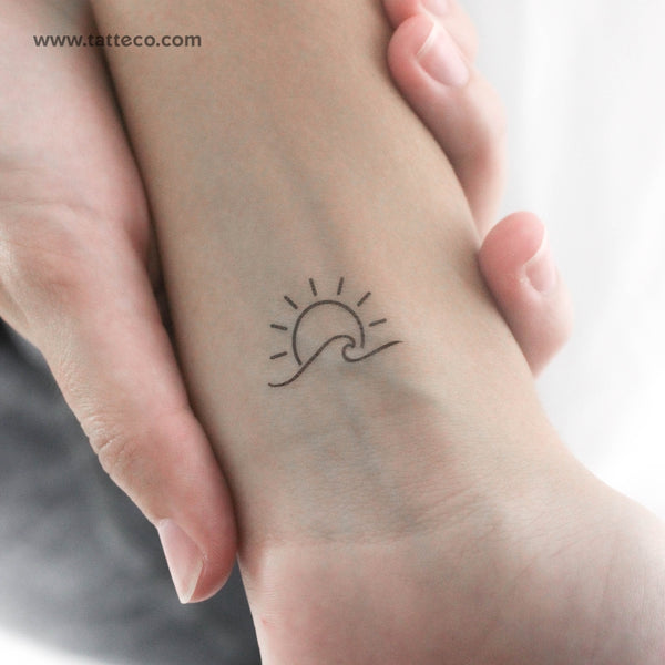 Wave Sunrise Temporary Tattoo - Set of 3