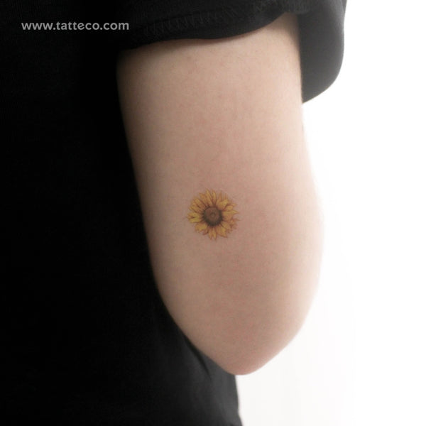 Sunflower Flower Temporary Tattoo - Set of 3