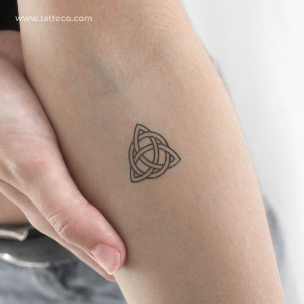 Small Interlaced Trinity Knot Temporary Tattoo - Set of 3