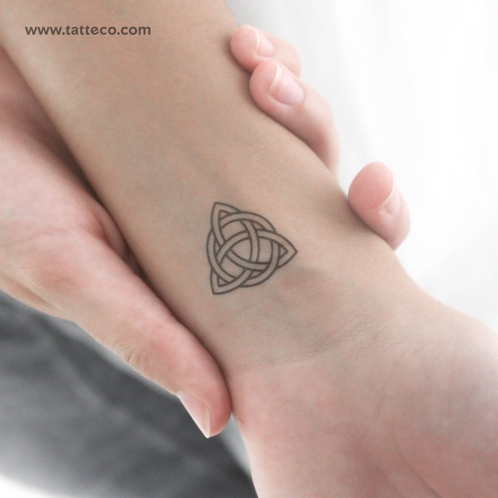 Small Interlaced Trinity Knot Temporary Tattoo - Set of 3