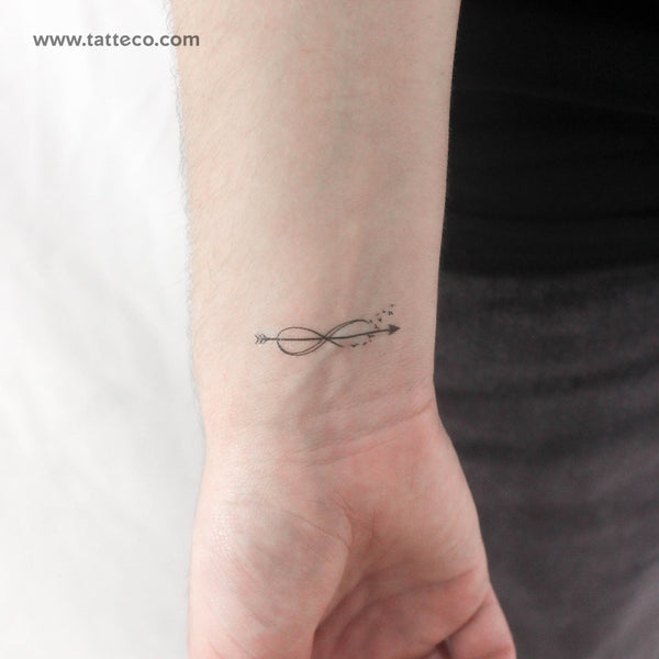 Infinity Arrow Birds Temporary Tattoo - Set of 3