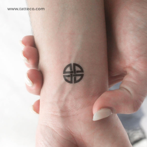 Small Celtic Shield Knot Temporary Tattoo - Set of 3