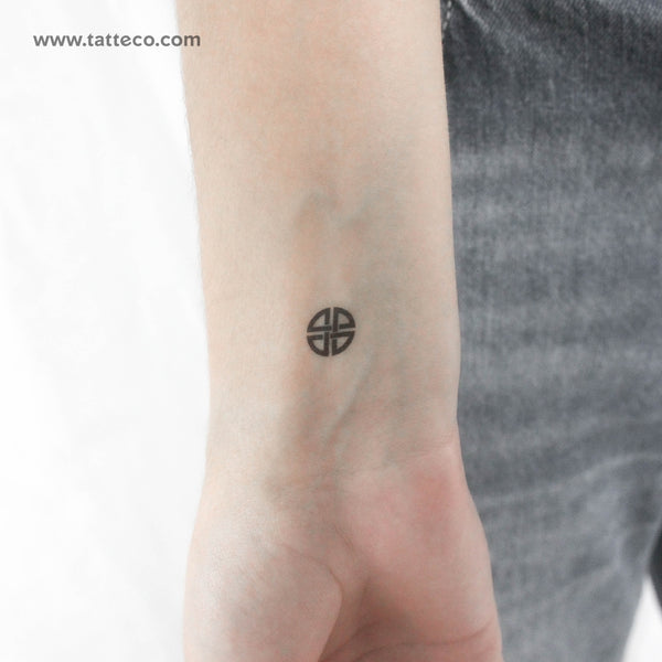 Tiny Celtic Shield Knot Temporary Tattoo - Set of 3