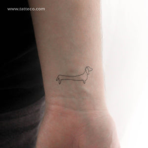 Dachshund Temporary Tattoo - Set of 3