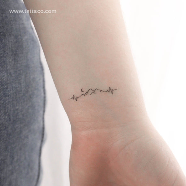 Mountain Heartbeat Temporary Tattoo - Set of 3