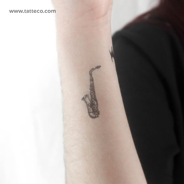 Saxophone Temporary Tattoo - Set of 3