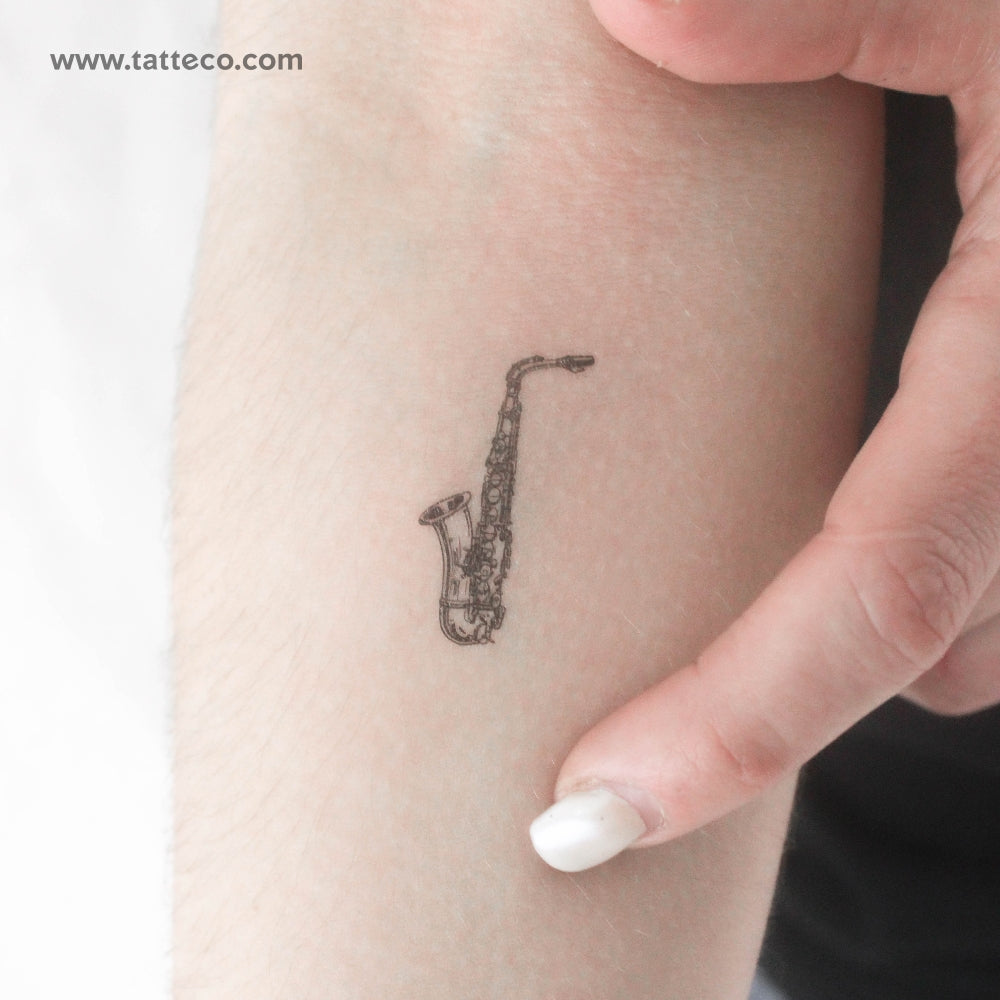 Saxophone Temporary Tattoo - Set of 3