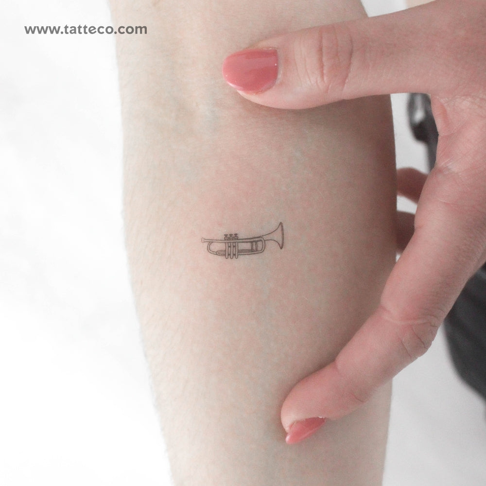 Trumpet Temporary Tattoo - Set of 3