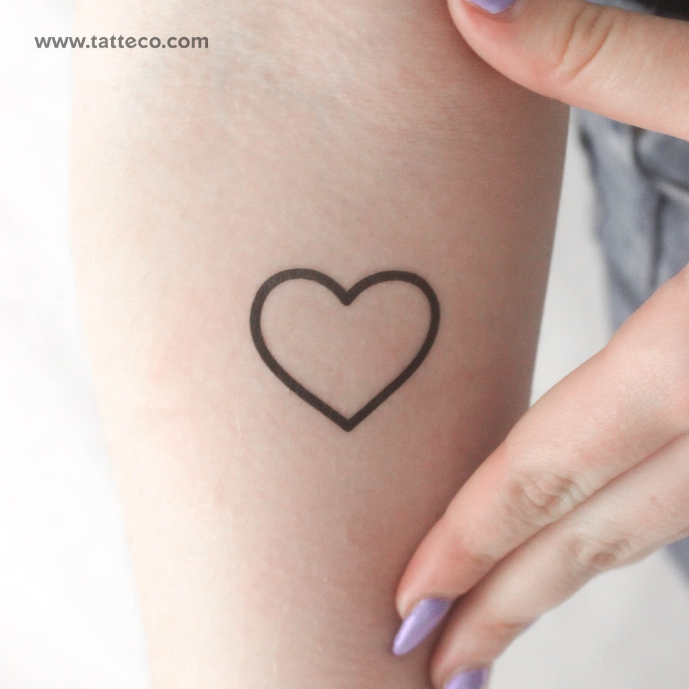 Heart Outline Temporary Tattoo - Set of 3