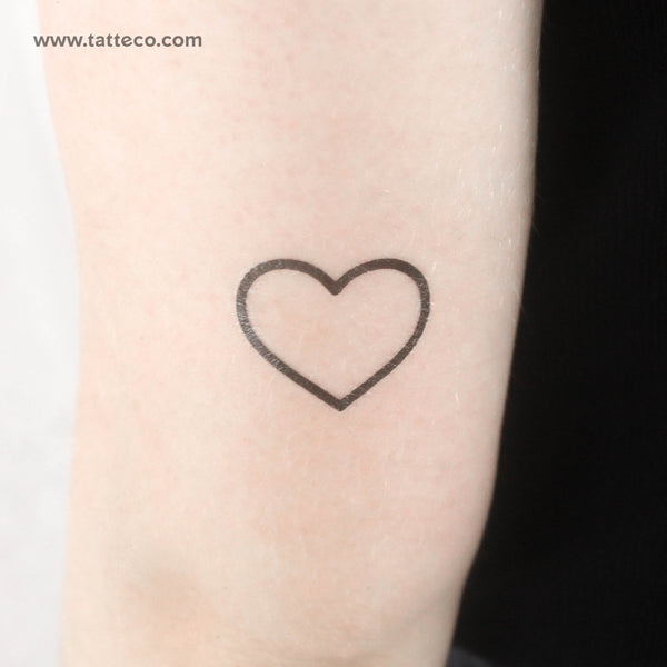 Heart Outline Temporary Tattoo - Set of 3