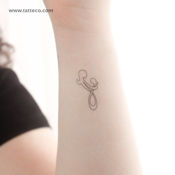 Mother Daughter Symbol Outline Temporary Tattoo - Set of 3