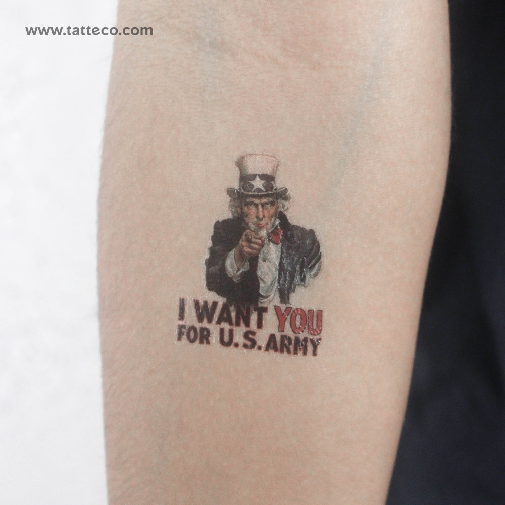 Uncle Sam Temporary Tattoo - Set of 3