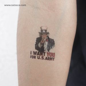 Uncle Sam Temporary Tattoo - Set of 3