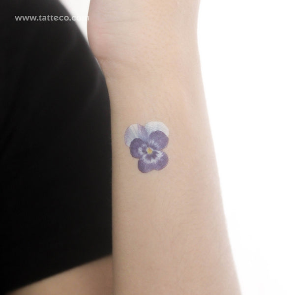 Blue Pansy Temporary Tattoo - Set of 3