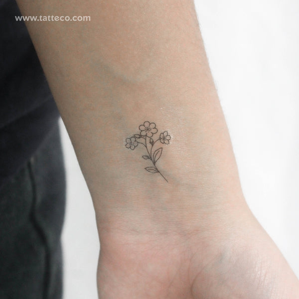 Little Fine Line Forget-me-not Temporary Tattoo - Set of 3