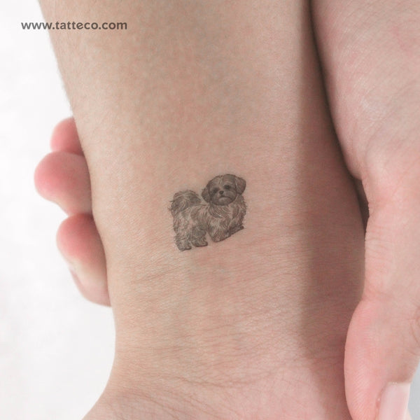 Tiny Shih Tzu Temporary Tattoo - Set of 3