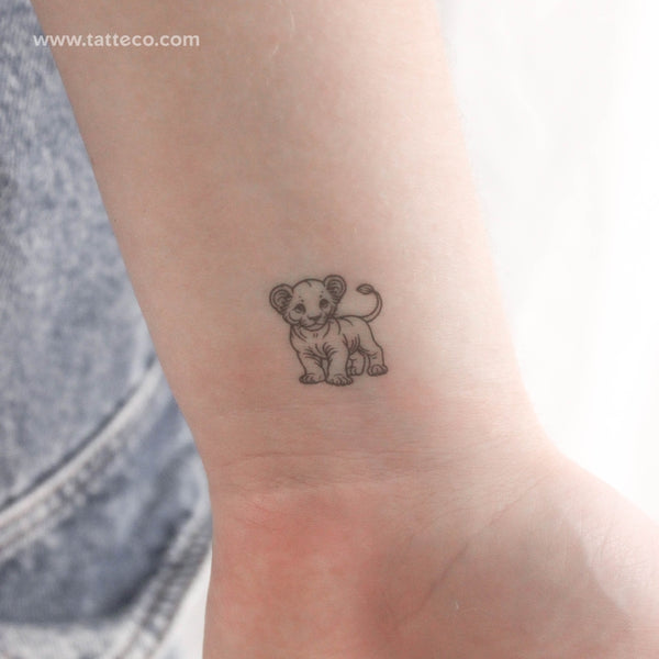 Little Lion Cub Temporary Tattoo - Set of 3