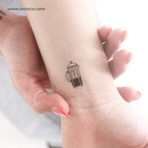 French Press Temporary Tattoo - Set of 3