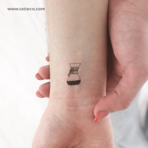 Small Chemex Coffeemaker- Temporary Tattoo - Set of 3