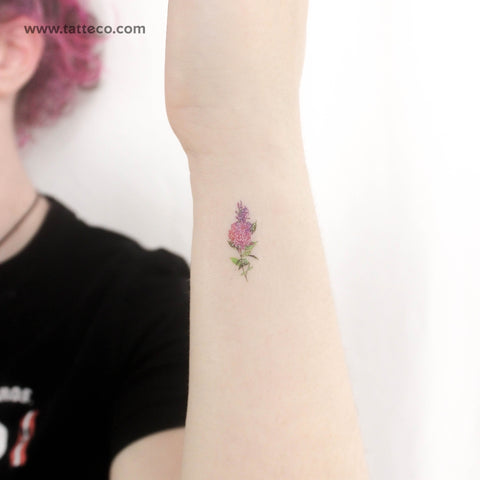 Small Lilac Temporary Tattoo - Set of 3