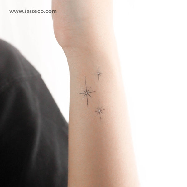 Three Shinning Sparkles Temporary Tattoo - Set of 3