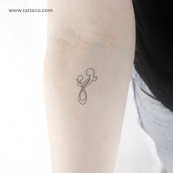 Mother And Daughter Symbol Outline Temporary Tattoo - Set of 3