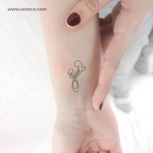 Mother And Daughter Symbol Outline Temporary Tattoo - Set of 3