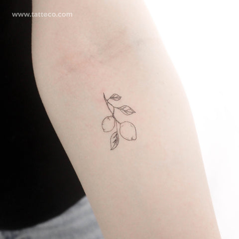 Lemon Branch Temporary Tattoo - Set of 3