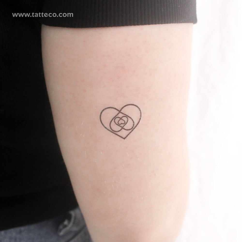 Four Hearts In One Temporary Tattoo - Set of 3