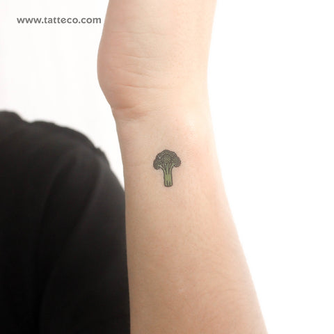 Tiny Broccoli Temporary Tattoo - Set of 3