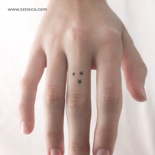 Small Three Stars Temporary Tattoo - Set of 3