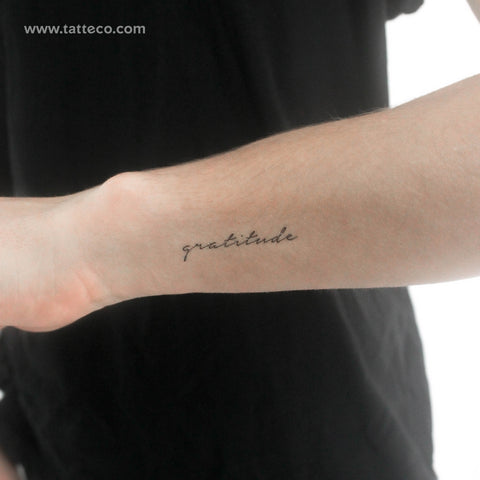 'Gratitude' Temporary Tattoo - Set of 3