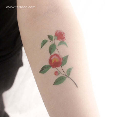 Pink Peony Temporary Tattoo by Zihee - Set of 3