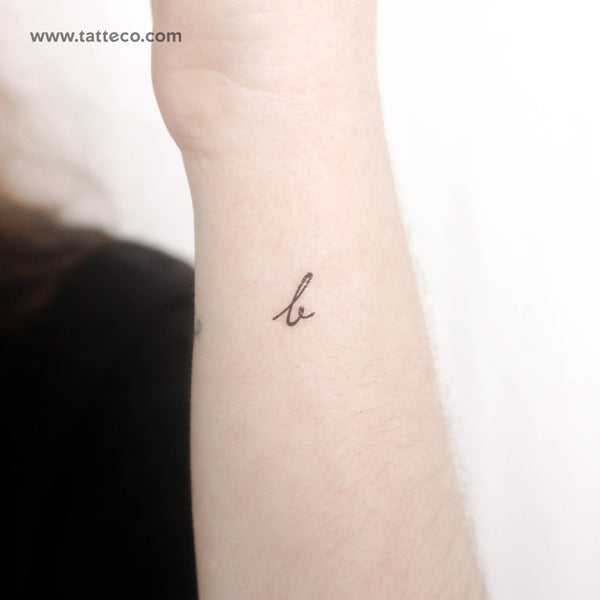 B Handwritten Letter Temporary Tattoo - Set of 3