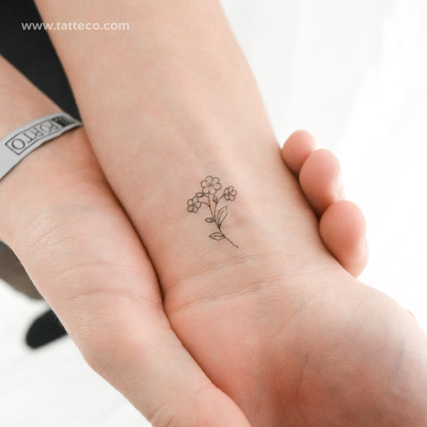 Little Fine Line Forget-me-not Temporary Tattoo - Set of 3