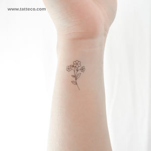 Little Fine Line Forget-me-not Temporary Tattoo - Set of 3