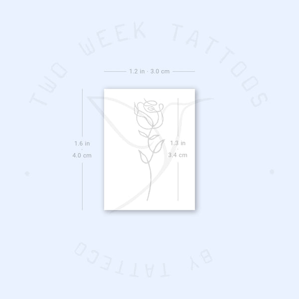 Single Line Rose Semi-Permanent Tattoo - Set of 2
