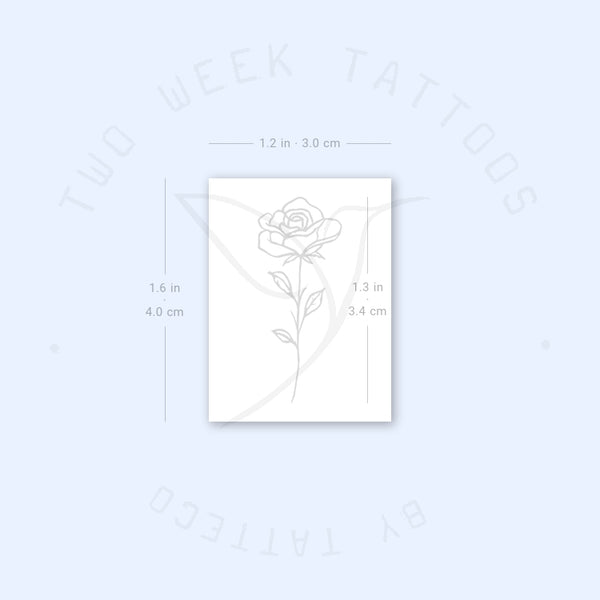 Fine Line Rose Semi-Permanent Tattoo - Set of 2