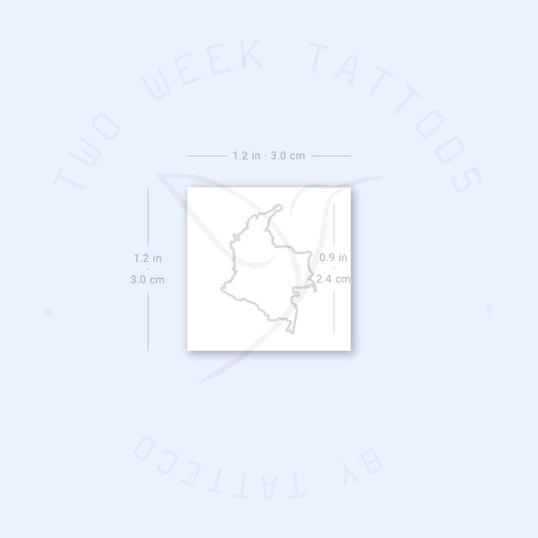 Map Of Colombia Semi-Permanent Tattoo - Set of 2