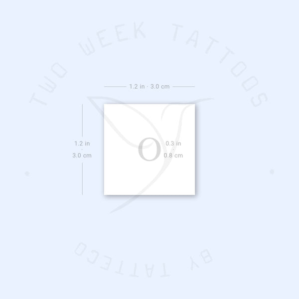 O Serif Uppercase Semi-Permanent Tattoo - Set of 2