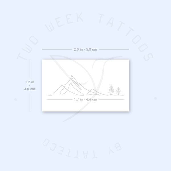Mountain Lone Pine Trees Semi-Permanent Tattoo - Set of 2