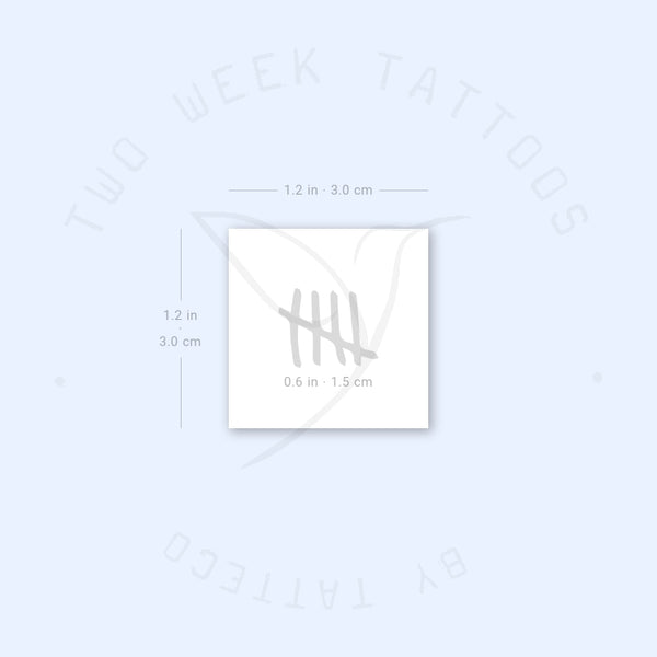 Tally Marks Semi-Permanent Tattoo - Set of 2