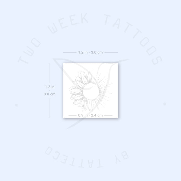 Sunflower Sun Semi-Permanent Tattoo - Set of 2