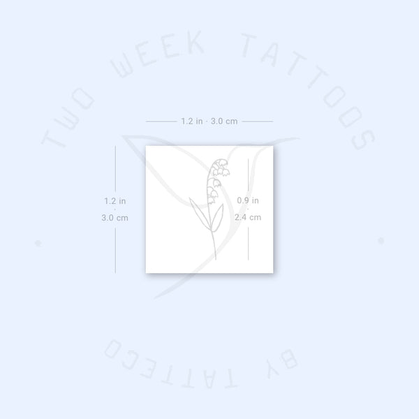 Minimalist Lily Of The Valley Semi-Permanent Tattoo - Set of 2