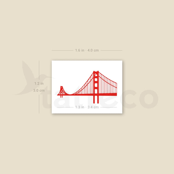 Golden Gate Bridge Temporary Tattoo - Set of 3