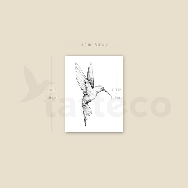 Flying Hummingbird Temporary Tattoo - Set of 3