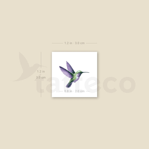 Watercolor Hummingbird Temporary Tattoo - Set of 3